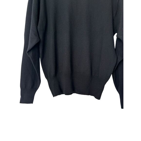 Rena Rowan for Saville Sweater Size M Black Lambswool Blend Long Sleeve Crewneck - Picture 4 of 10
